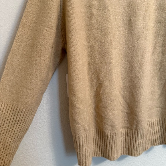 Sand Beige Turtleneck Sweater hi-lo hem - Picture 7 of 7